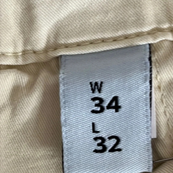 Amendi Gunnar in Light Beige Organic Cotton Pleat Front Button Fly Pants - Sz 34 - Picture 6 of 12